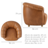 Poltrona Decorativa Alce Pes Madeira Courino TCS 727 MOLL
