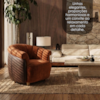Poltrona Decorativa Alce Pes Madeira Linho Color Trend E Courino TCA 303 TCS 721 MOLL