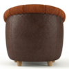 Poltrona Decorativa Alce Pes Madeira Linho Color Trend E Courino TCA 303 TCS 721 MOLL