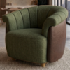 Poltrona Decorativa Alce Pes Madeira Linho Color Trend E Courino TCA 307 TCS 721 MOLL
