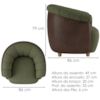 Poltrona Decorativa Alce Pes Madeira Linho Color Trend E Courino TCA 307 TCS 721 MOLL