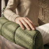 Poltrona Decorativa Alce Pes Madeira Linho Color Trend E Courino TCA 307 TCS 721 MOLL