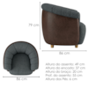 Poltrona Decorativa Alce Pes Madeira Linho E Courino TCS 718 TCS 721 MOLL