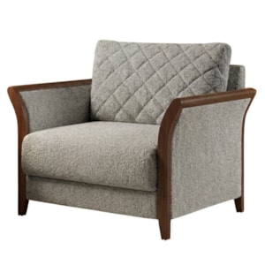 Poltrona Decorativa Ambar Braços Pes Em Madeira Boucle TCE 1018 MOLL