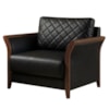 Poltrona Decorativa Ambar Braços Pes Em Madeira Courino TCS 724 MOLL
