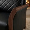 Poltrona Decorativa Ambar Braços Pes Em Madeira Courino TCS 724 MOLL