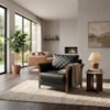 Poltrona Decorativa Ambar Braços Pes Em Madeira Courino TCS 724 MOLL