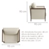 Poltrona Decorativa Ambar Braços Pes Em Madeira Courino TCS 725 MOLL