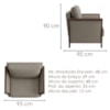 Poltrona Decorativa Ambar Braços Pes Em Madeira Courino TCS 726 MOLL