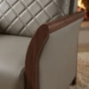 Poltrona Decorativa Ambar Braços Pes Em Madeira Courino TCS 726 MOLL