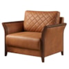 Poltrona Decorativa Ambar Braços Pes Em Madeira Courino TCS 727 MOLL