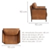 Poltrona Decorativa Ambar Braços Pes Em Madeira Courino TCS 727 MOLL
