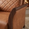 Poltrona Decorativa Ambar Braços Pes Em Madeira Courino TCS 727 MOLL
