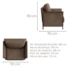 Poltrona Decorativa Ambar Braços Pes Em Madeira Courino TCS 729 MOLL