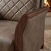 Poltrona Decorativa Ambar Braços Pes Em Madeira Courino TCS 729 MOLL
