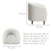 Poltrona Decorativa Aura Pes Madeira Boucle TCE 1010 MOLL