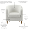 Poltrona Decorativa Aura Pes Madeira Boucle TCE 1010 MOLL