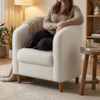 Poltrona Decorativa Aura Pes Madeira Boucle TCE 1010 MOLL