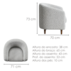 Poltrona Decorativa Aura Pes Madeira Boucle TCE 1018 MOLL