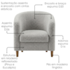 Poltrona Decorativa Aura Pes Madeira Boucle TCE 1018 MOLL