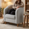 Poltrona Decorativa Aura Pes Madeira Boucle TCE 1018 MOLL