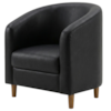 Poltrona Decorativa Aura Pes Madeira Courino TCS 724 MOLL