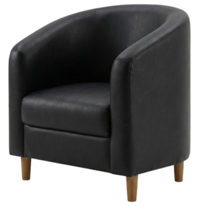 Poltrona Decorativa Aura Pes Madeira Courino TCS 724 MOLL