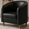 Poltrona Decorativa Aura Pes Madeira Courino TCS 724 MOLL