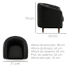 Poltrona Decorativa Aura Pes Madeira Courino TCS 724 MOLL