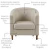 Poltrona Decorativa Aura Pes Madeira Courino TCS 725 MOLL