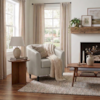 Poltrona Decorativa Aura Pes Madeira Courino TCS 725 MOLL