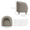 Poltrona Decorativa Aura Pes Madeira Courino TCS 726 MOLL