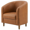 Poltrona Decorativa Aura Pes Madeira Courino TCS 727 MOLL
