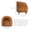 Poltrona Decorativa Aura Pes Madeira Courino TCS 727 MOLL