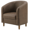 Poltrona Decorativa Aura Pes Madeira Courino TCS 729 MOLL