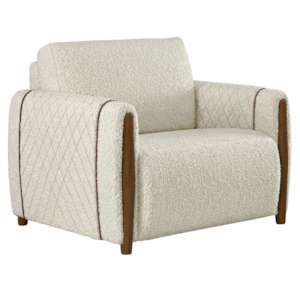 Poltrona Decorativa Aurora Pes Madeira Boucle TCE 1010 MOLL