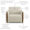 Poltrona Decorativa Aurora Pes Madeira Boucle TCE 1010 MOLL