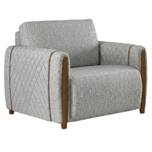 Poltrona Decorativa Aurora Pes Madeira Boucle TCE 1018 MOLL