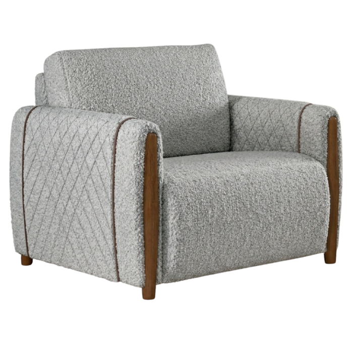 Poltrona Decorativa Aurora Pes Madeira Boucle TCE 1018 MOLL