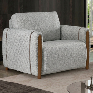 Poltrona Decorativa Aurora Pes Madeira Boucle TCE 1018 MOLL