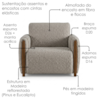 Poltrona Decorativa Aurora Pes Madeira Boucle TCE 1018 MOLL