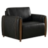 Poltrona Decorativa Aurora Pes Madeira Courino TCS 724 MOLL