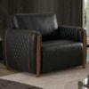 Poltrona Decorativa Aurora Pes Madeira Courino TCS 724 MOLL