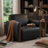 Poltrona Decorativa Aurora Pes Madeira Courino TCS 724 MOLL