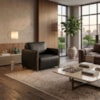 Poltrona Decorativa Aurora Pes Madeira Courino TCS 724 MOLL