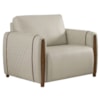 Poltrona Decorativa Aurora Pes Madeira Courino TCS 725 MOLL