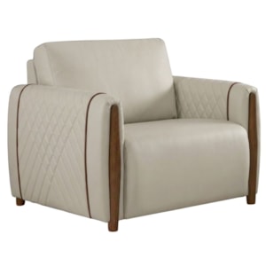 Poltrona Decorativa Aurora Pes Madeira Courino TCS 725 MOLL