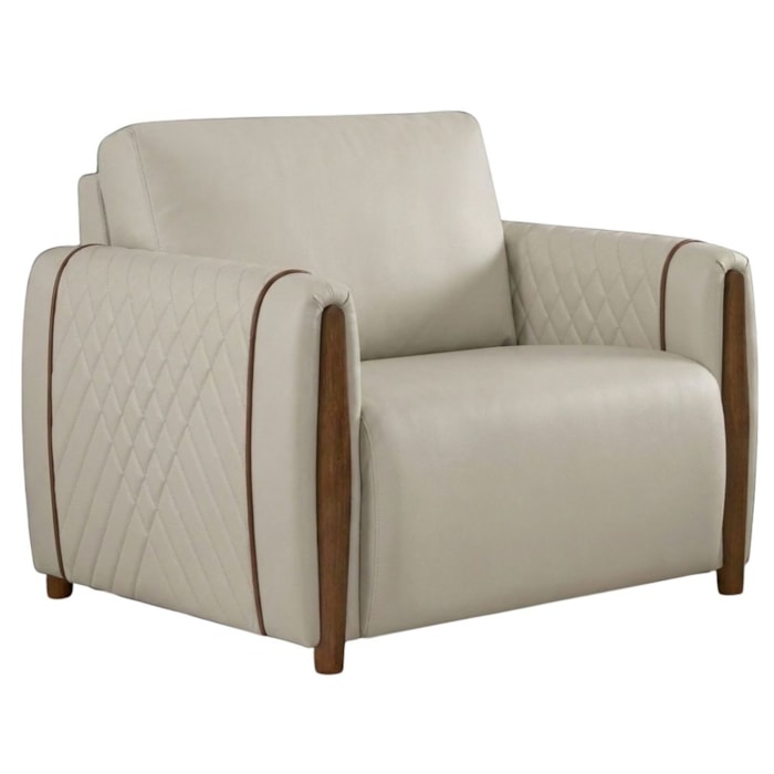 Poltrona Decorativa Aurora Pes Madeira Courino TCS 725 MOLL
