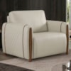 Poltrona Decorativa Aurora Pes Madeira Courino TCS 725 MOLL