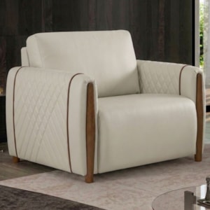 Poltrona Decorativa Aurora Pes Madeira Courino TCS 725 MOLL